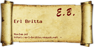 Erl Britta névjegykártya